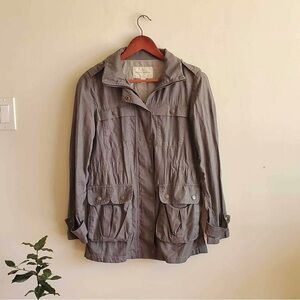 Banana Republic Gray Hooded Utility Jacket Sz XS